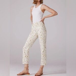 Joe’s Jeans || The Scout Mid Rise Slim Jeans Flower in Your Pocket‎ Cream Floral